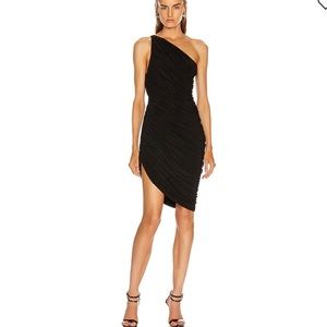 Norma Kamali x revolve black ruched dress